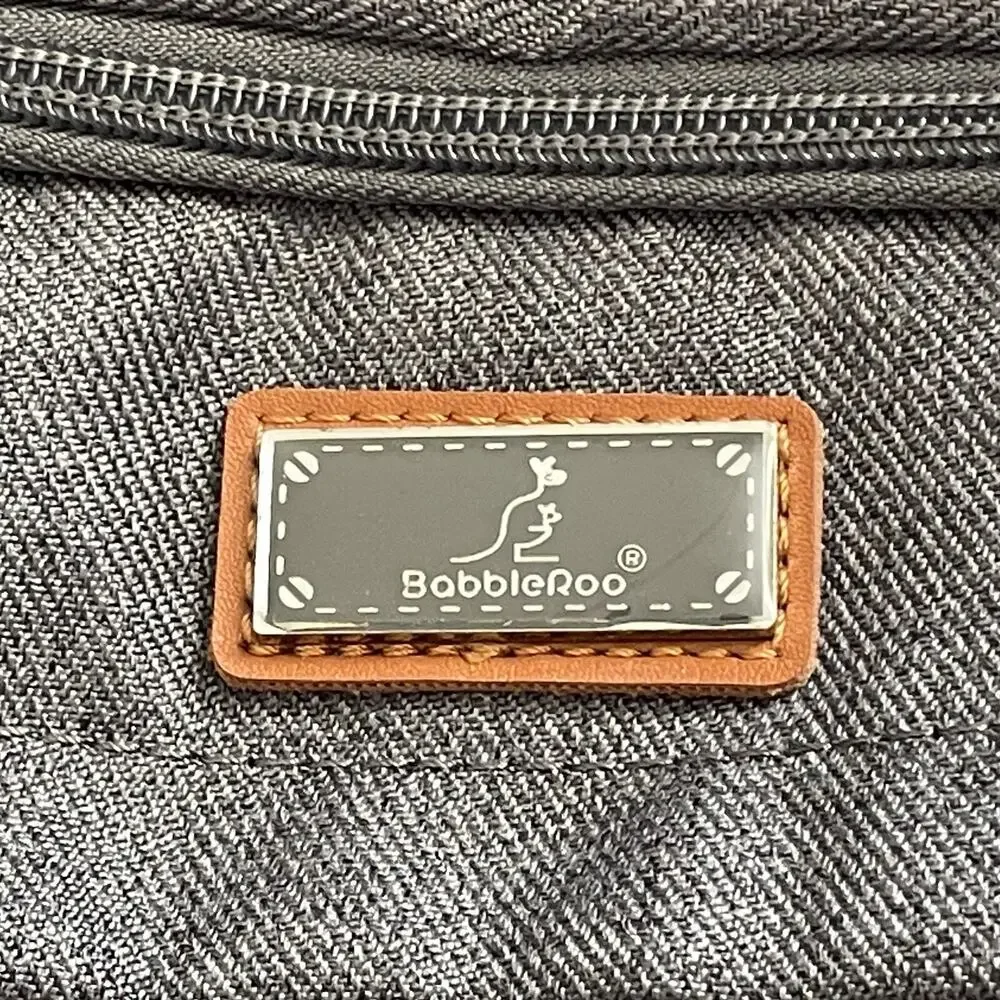 BabbleRoo Diaper Bag Backpack Dark Grey Charcoal Gray Waterproof Wide Top Unused